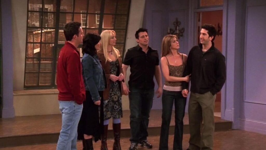 Les personnages de Friends dans le dernier épisode de la série.