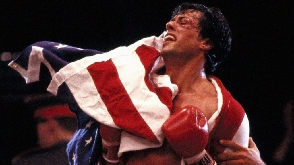 Rocky avec le drapeau des États-Unis