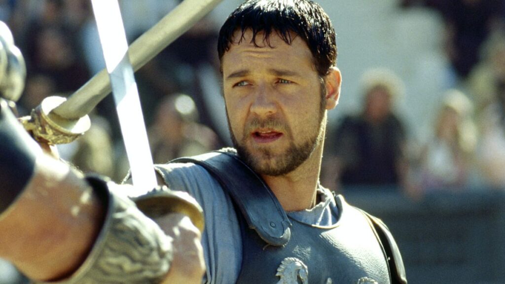 Russell Crowe en Maximus Decimus dans Gladiator