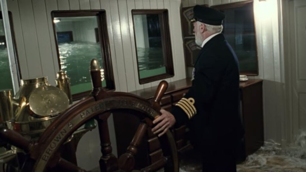 Scène de la mort du capitaine Smith dans Titanic