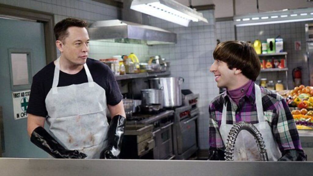 Elon Musk et Howard dans The Big Bang Theory 
