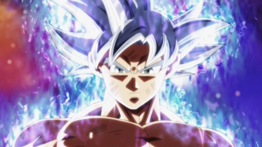Goku dans sa forme Ultra Instinct maîtrisé dans Dragon Ball Super