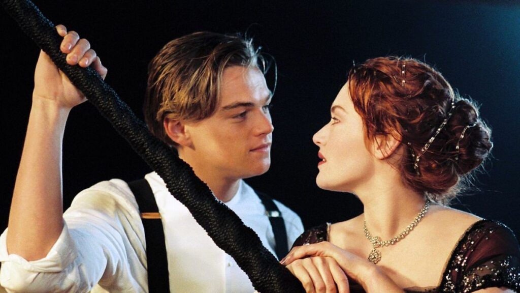 Jack Dawson (Leonardo Dicaprio) et Rose DeWitt Bukater (Kate Winslet) dans Titanic