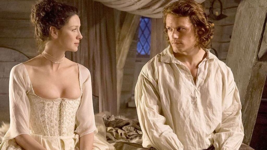 jamie et claire le soir de leur mariage dans la saison 1 d'outlander