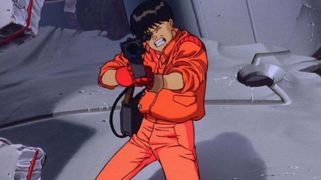 Kaneda visant avec son fusil dans le film Akira