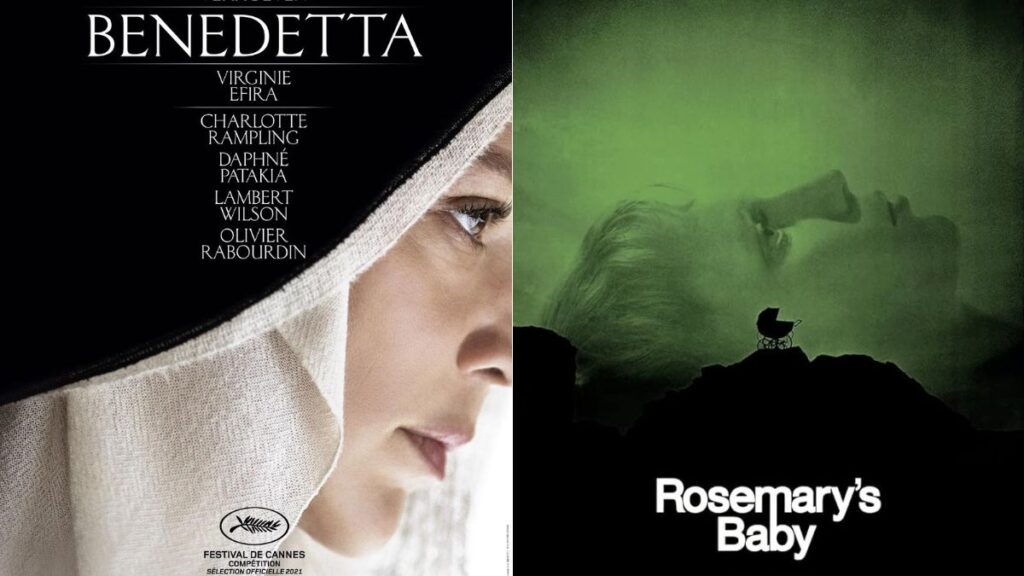 Les affiches des films Benedetta et Rosemary's Baby