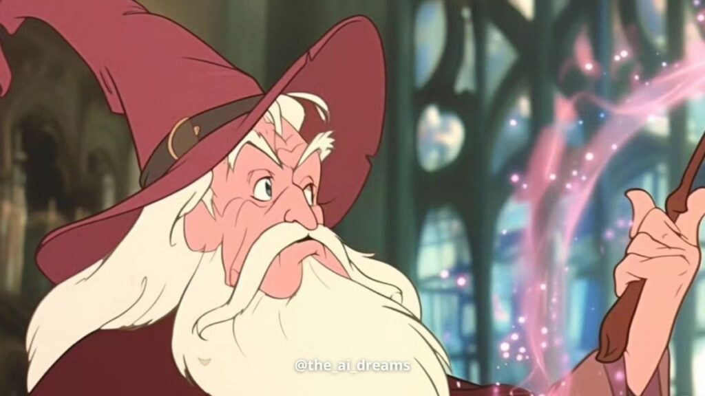 Dumbledore en version classique Disney en IA