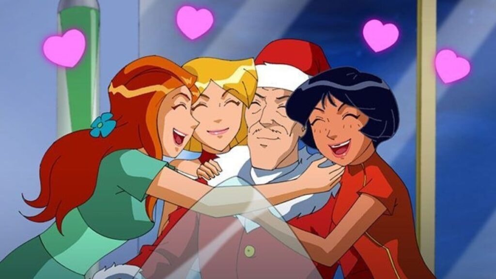 Sam, Clover et Alex enlassent Jerry dans le dessin animé Totally Spies