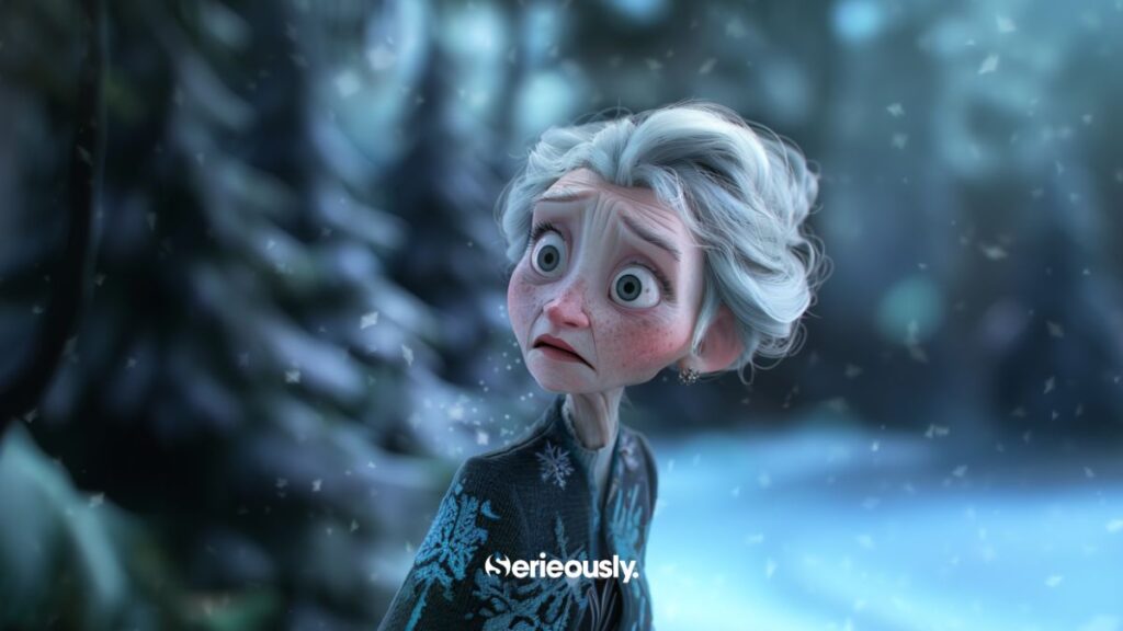 Elsa en version intelligence artificielle I.A âgée/ vieille