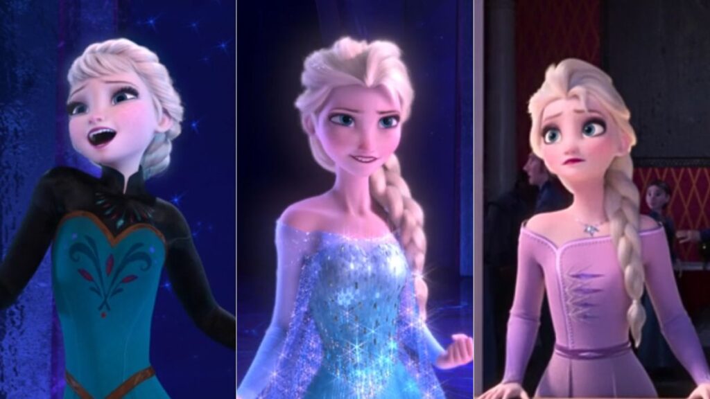 Les différentes tenues d'Elsa dans La Reine des Neiges