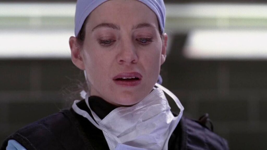 Meredith Grey dans l'épisode de la bombe dans Grey's Anatomy.