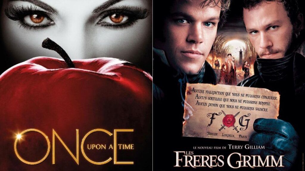 Les affiches de la série Once Upon a Time et du film Les Frères Grimm