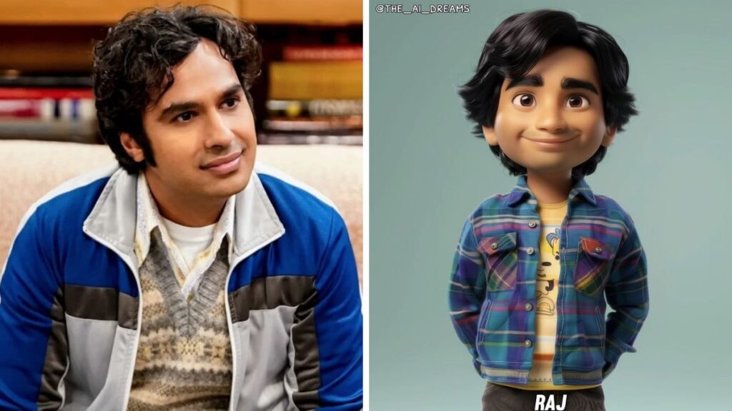 The Big Bang Theory Raj en version Pixar