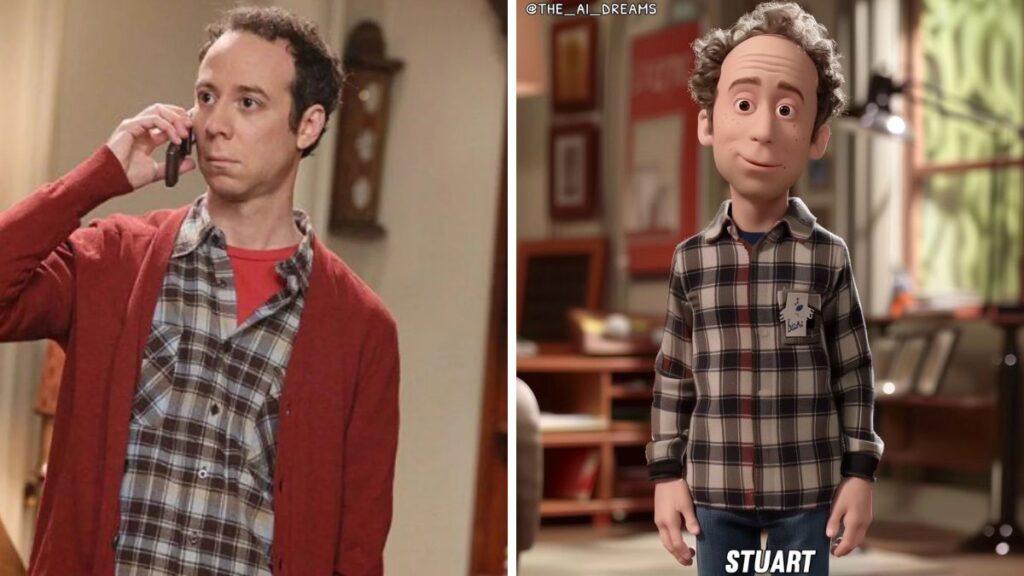 The Big Bang Theory Stuart en version Pixar