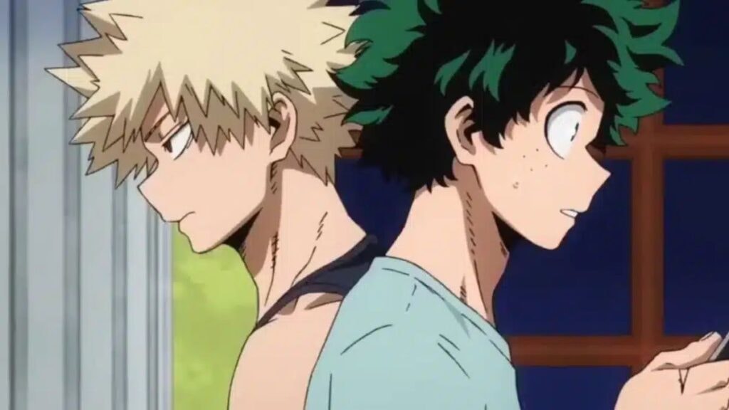 Izuku, choqué par une phrase de Bakugo dans le dortoir de Yuei dans l'anime My Hero Academia