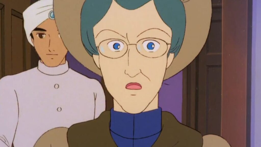 Mlle Mangin dans le dessin animé Princesse Sarah.