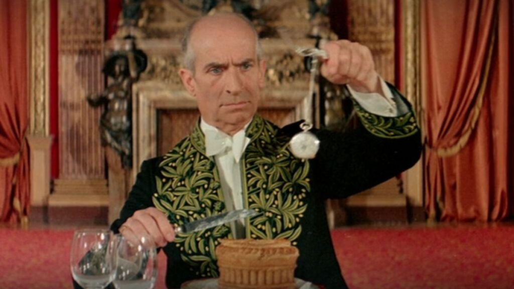Le dernier plan du film L'Aile ou la Cuisse, avec Louis de Funès.