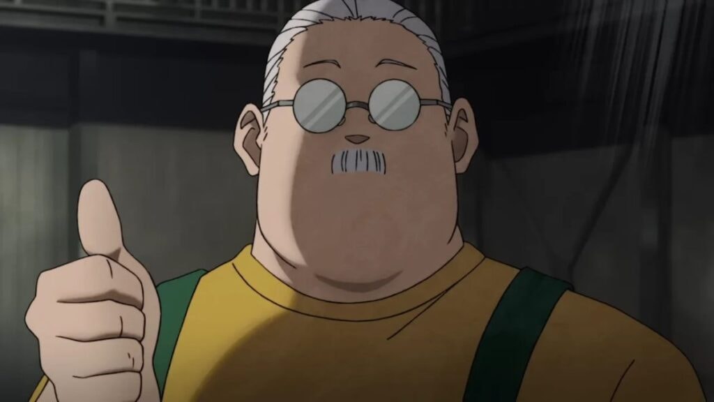 Sakamoto levant son pouce en signe d'approbation dans l'anime Sakamoto Days