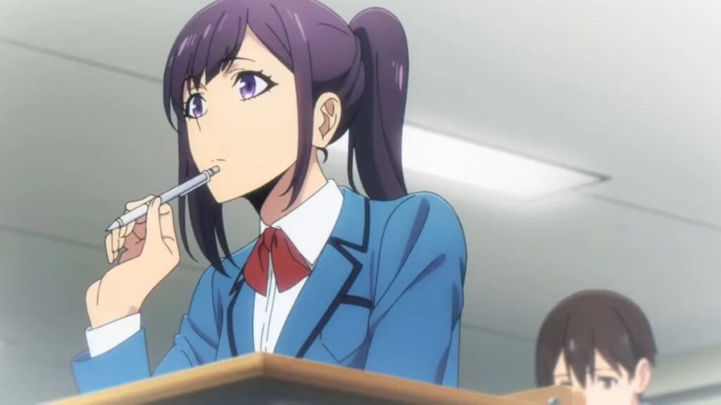 Sung Jinah se concentrant lors d'un cours dans l'anime Solo Leveling