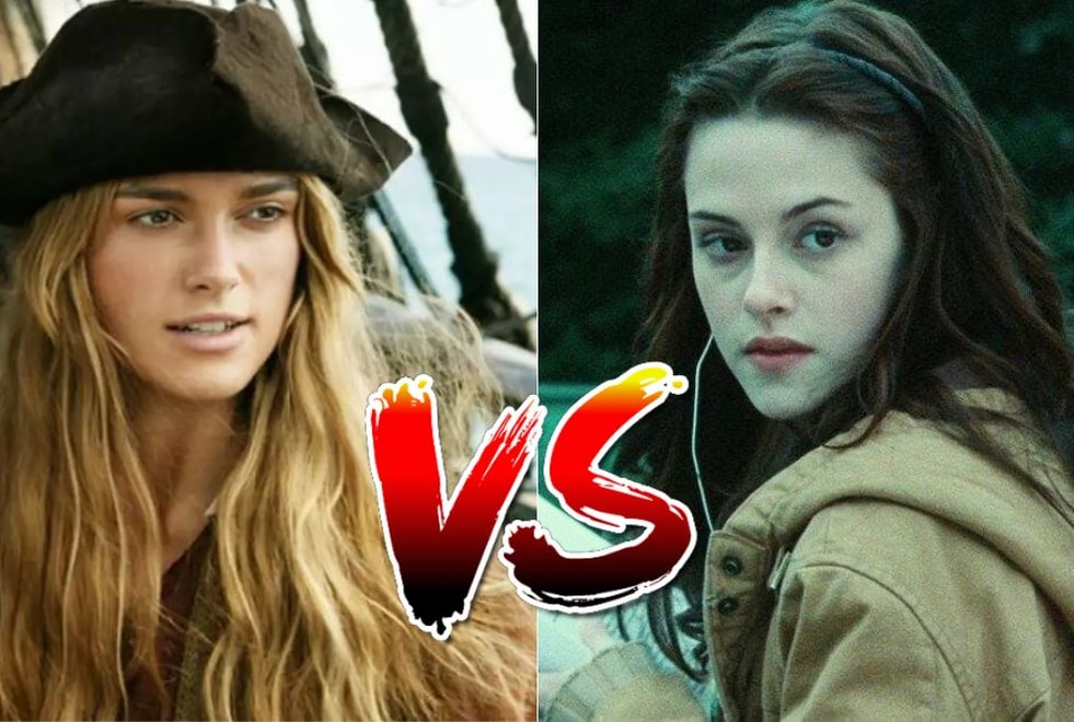 Sondage : quelle héroïne te ressemble le plus entre Bella Swan (Twilight) et Elizabeth Swann (Pirates des Caraïbes) ?