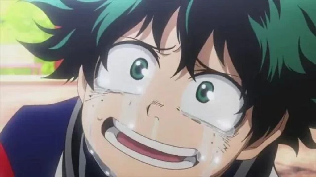 deku qui pleure dans my hero academia