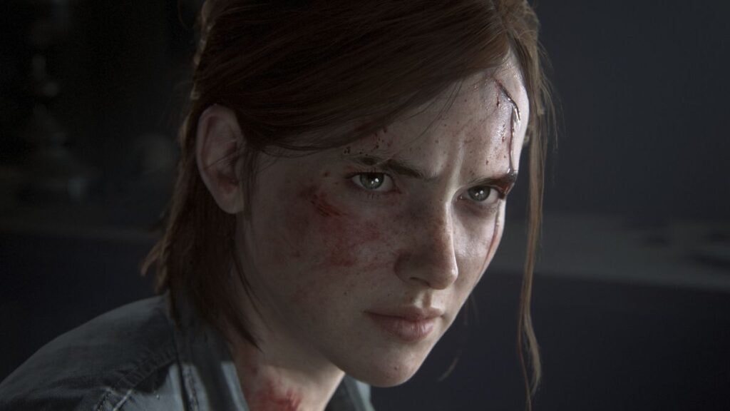 Ellie avec un regard plein de haine dans le jeu vidéo The Last of Us part II