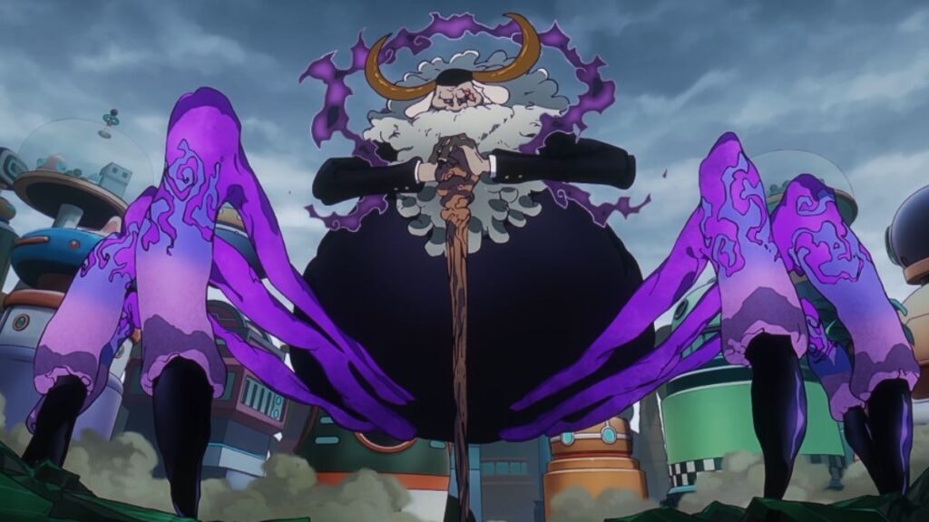 Saint Saturn sous sa forme de Yokai à Egghead dans l'anime One Piece