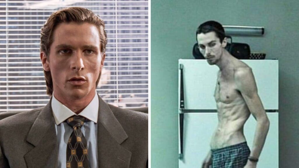 Christian Bale dans American Psycho et dans The Machinist