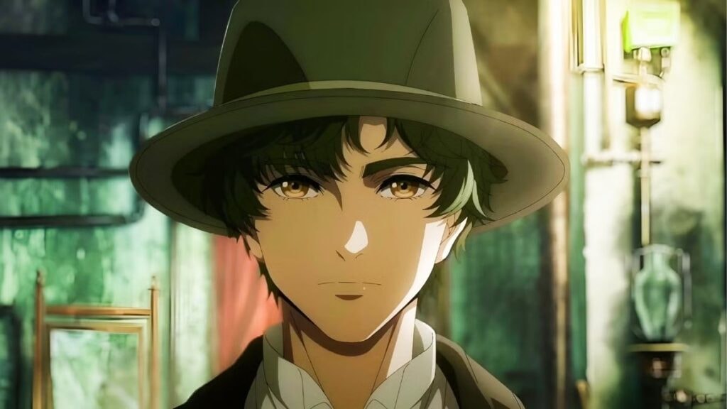 Klein Moretti portant son chapeau marron dans Lord of Mysteries