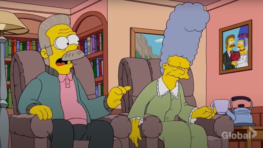 Flanders et Marge dans Les Simpson