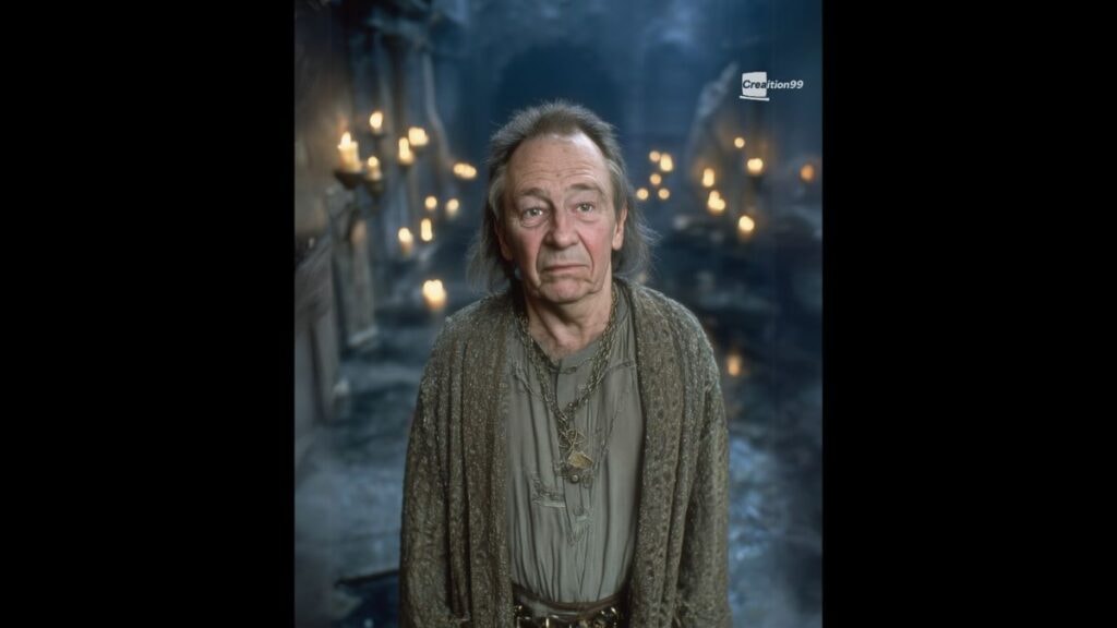 Paul Whitehause imaginé en Argus Rusard dans la série Harry Potter par une IA