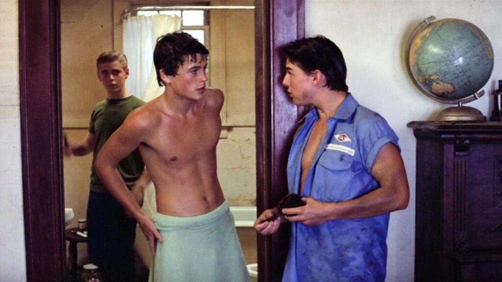 Tom Cruise et Rob Lowe dans le film Outsiders.