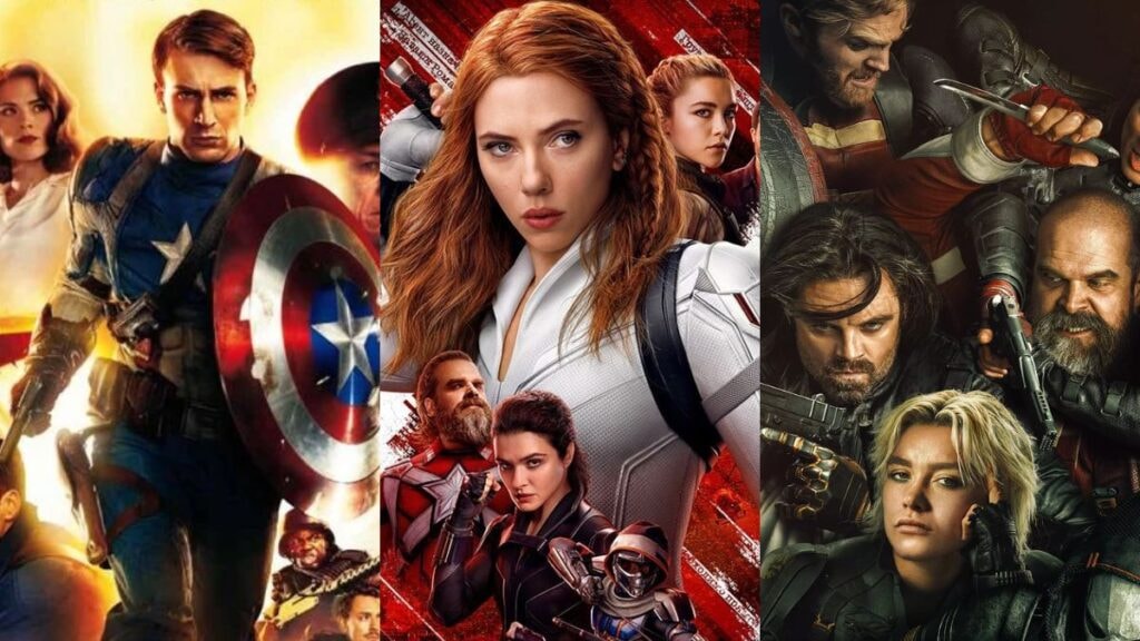Une de la news Dans quel ordre faut-il regarder les films Marvel ? avec Captain America Frrst Avenger, Black Widow et Thunderbolts