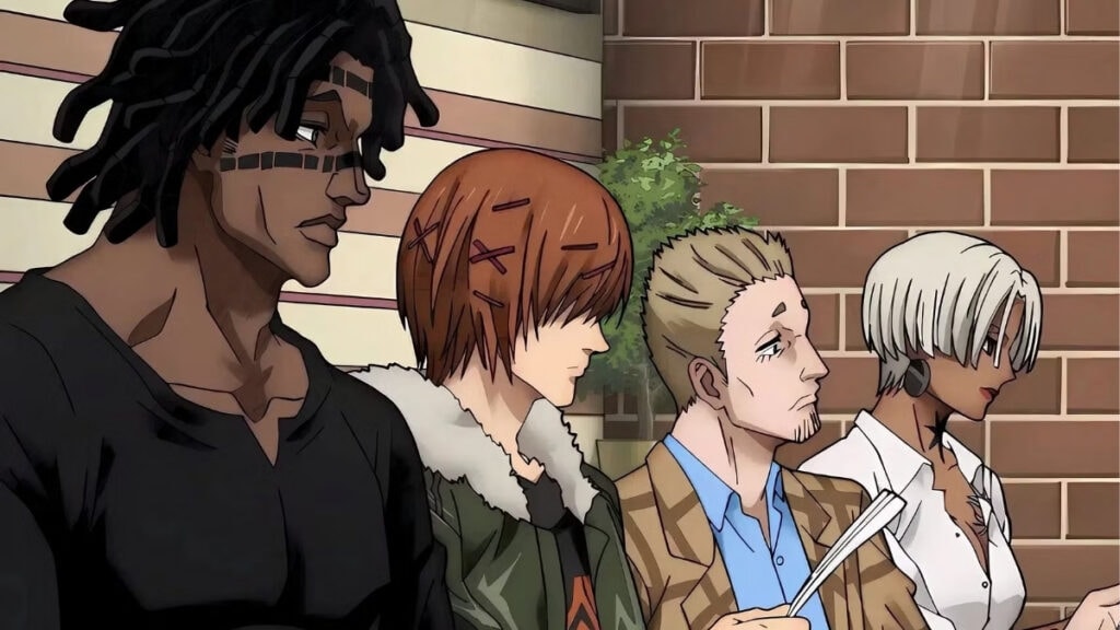 Les 4 assassins libérés par Slur à la fin de la première partie de Sakamoto Days