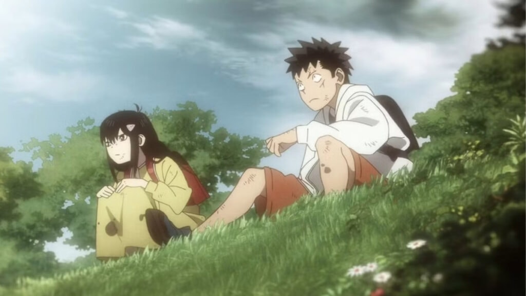 Kafka et Mina lors de leur promesse d'enfant dans Kaiju no 8
