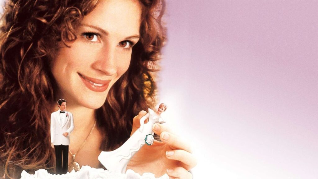 Julia Roberts sur l'affiche du film Le Mariage de mon Meilleur Ami.