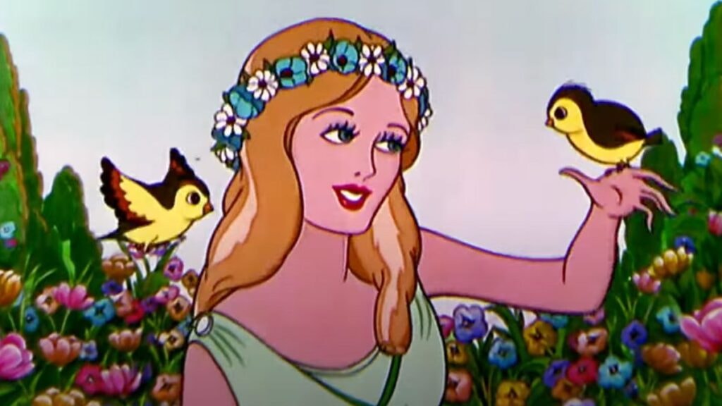 Perséphone, la première princesse Disney dans le court métrage La Déesse du printemps de 1934