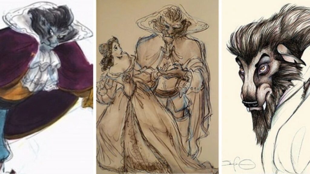 Premiers dessins de la Bête de Disney