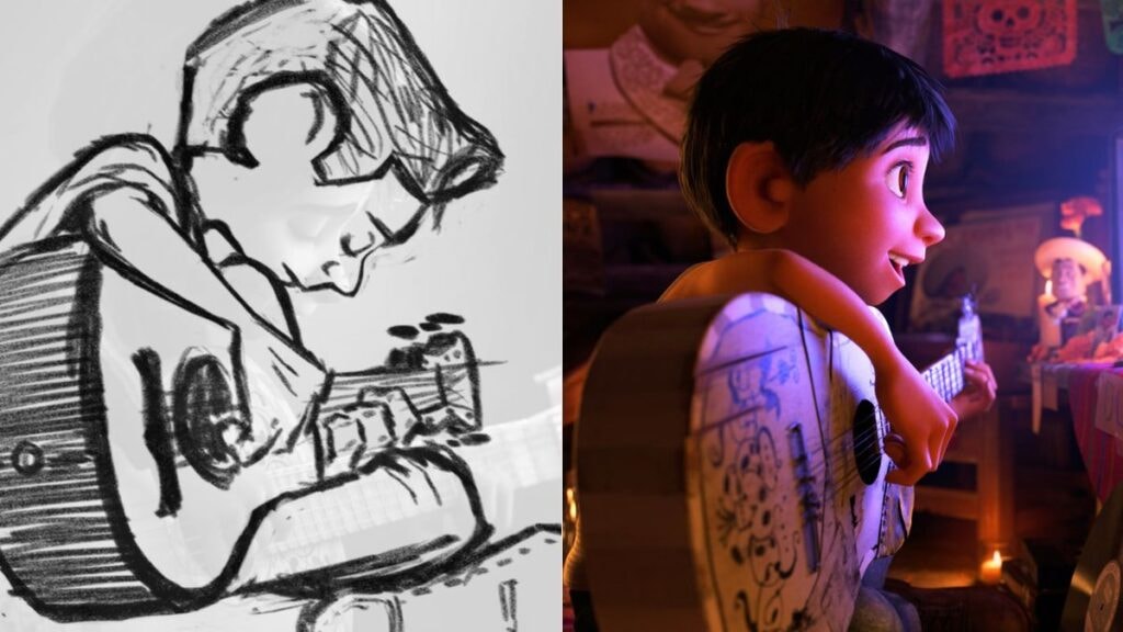 Croquis de Miguel dans Coco