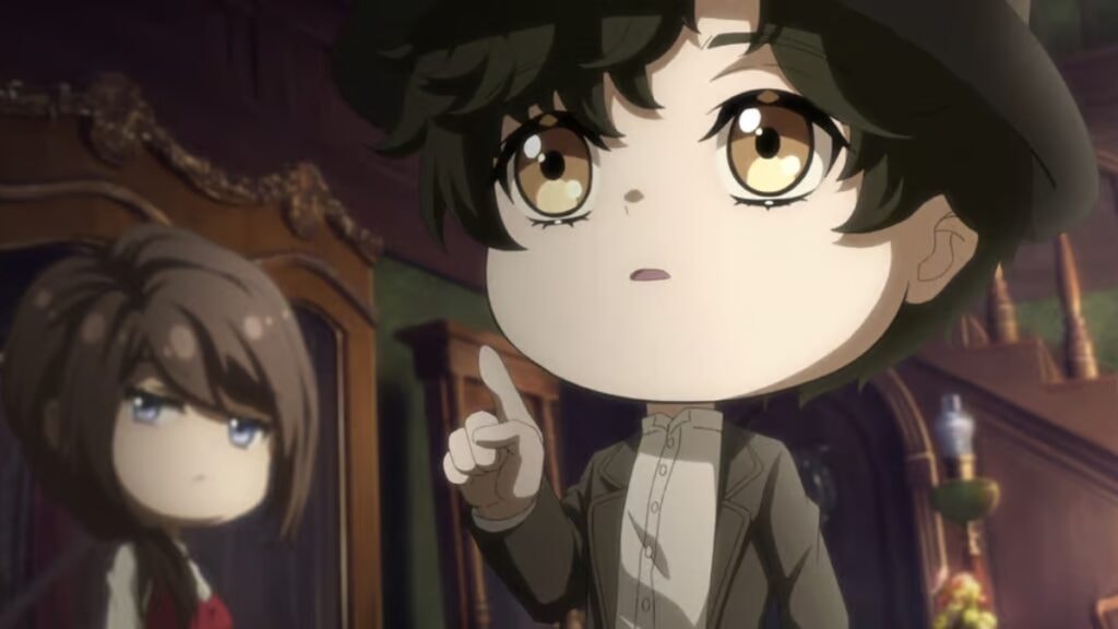 Klein Moretti, sous forme Chibi, faisant ses courses dans Lord of Mysteries