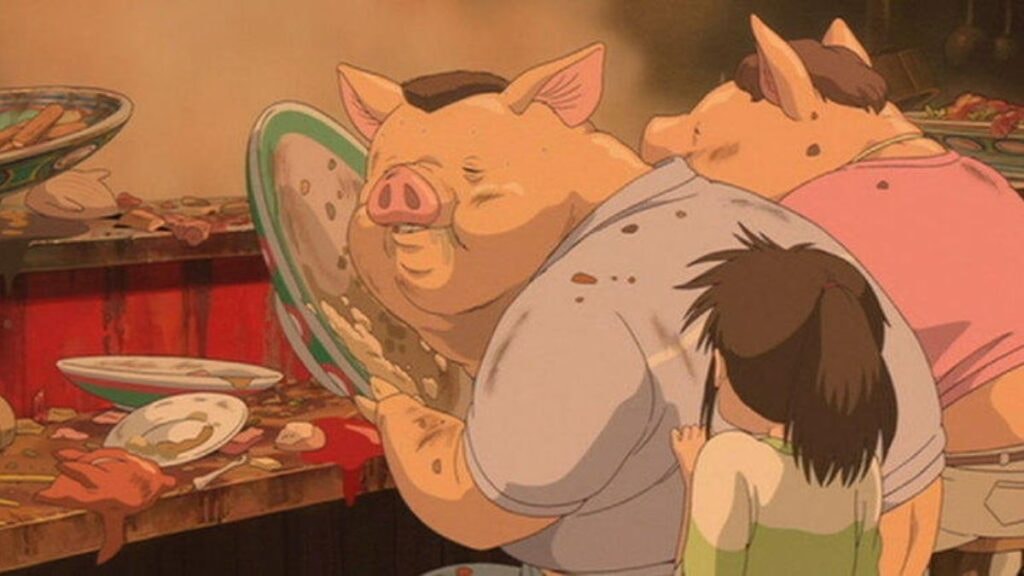 les parents de chihiro se transforment en cochon