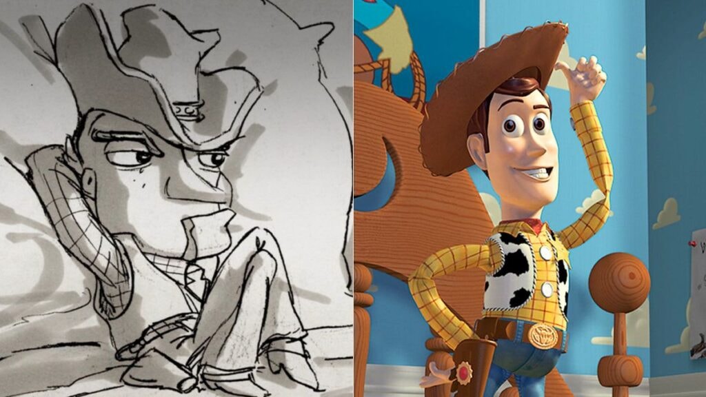 Croquis de Woody dans Toy Story