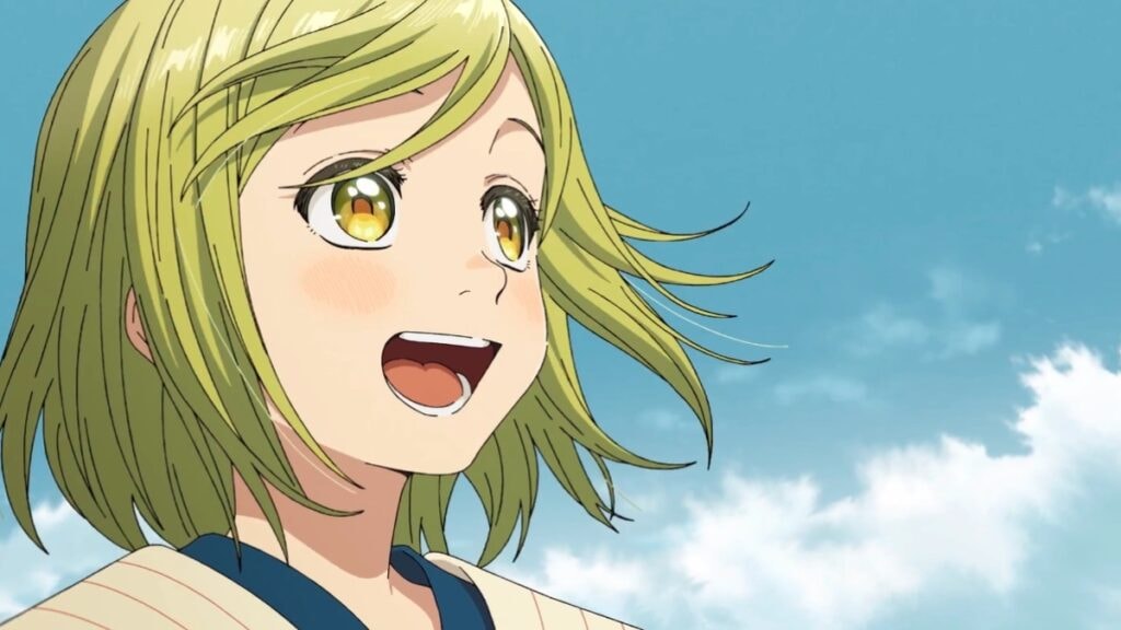 Coco souriant sous un ciel bleu dans L'Atelier des Sorciers