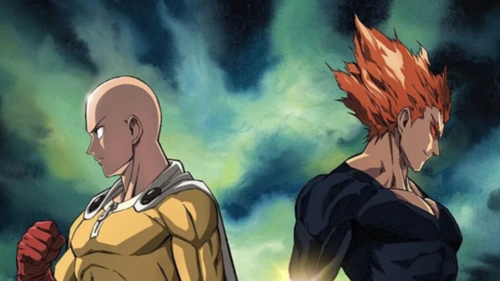 Saitama dos à dos avec Garoh dans la saison 3 de One Punch Man
