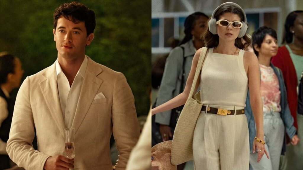 Tom Blyth et Emily Bader dans People we meet on vacation