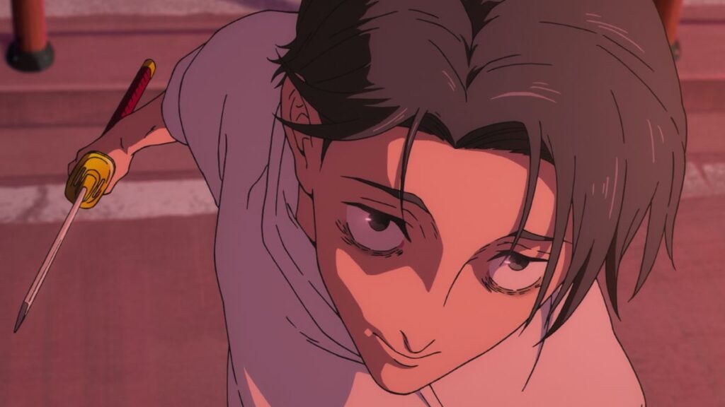 Yuta prêt au combat avec son épée à la main dans Jujutsu Kaisen