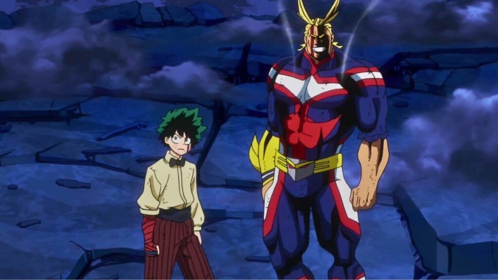 All Might et Deku blessés dans My Hero Academia Two Heroes
