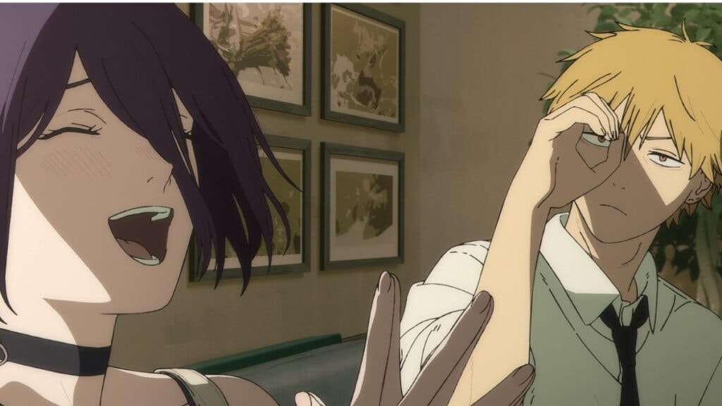 Denji et Reze lors d'un date dans un café de Chainsaw Man - Le film : L'arc de Reze