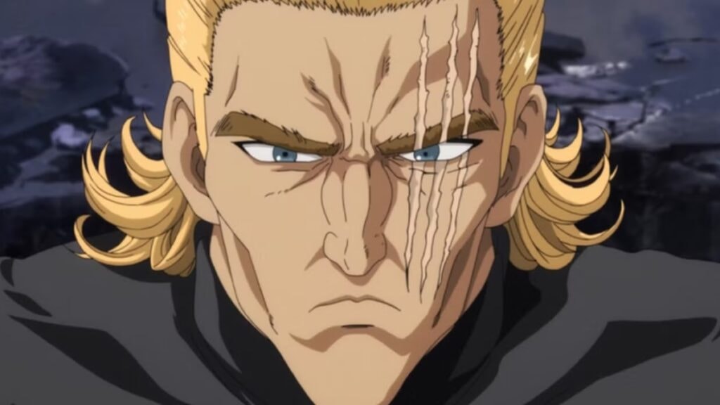 King grimaçant dans One Punch Man