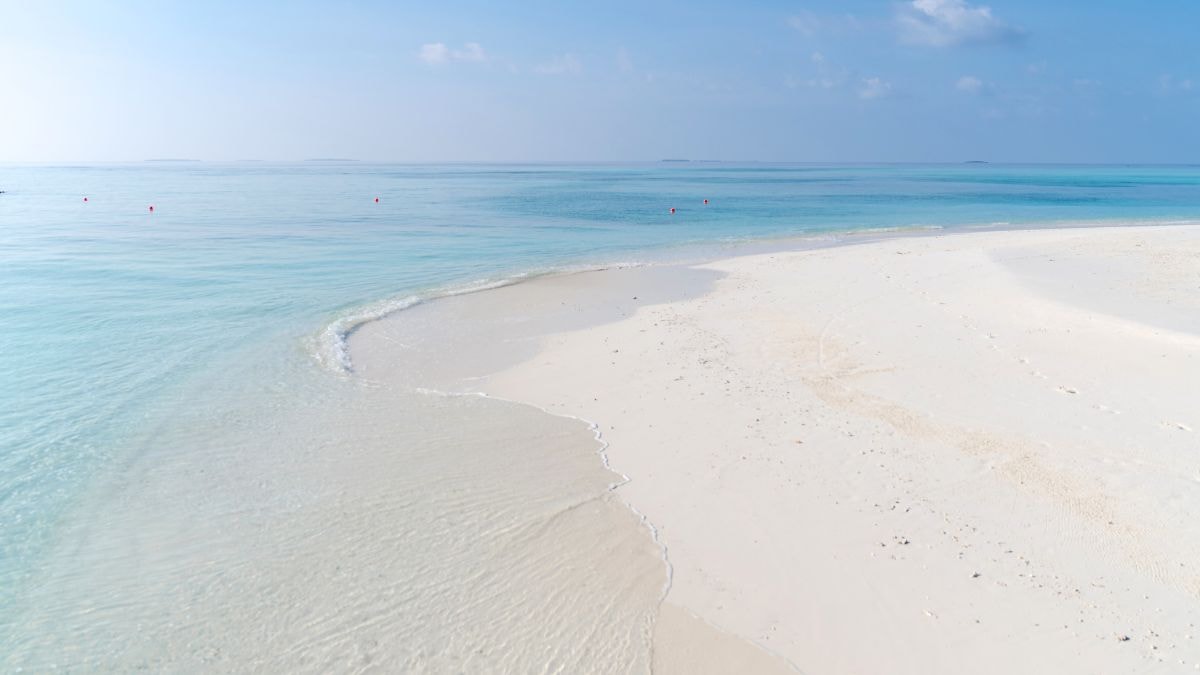 Une plage de sable blanc
